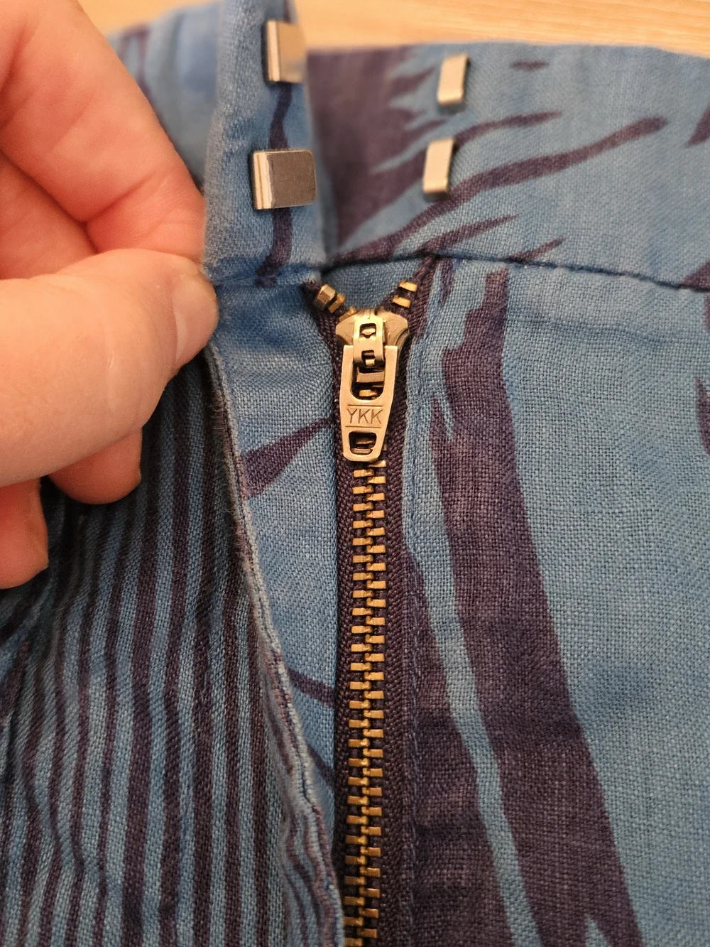 J.Crew Blue Patterned Linen Shorts